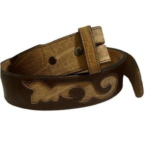 Vintages Mens Tony Lama genuine Elephant western belt